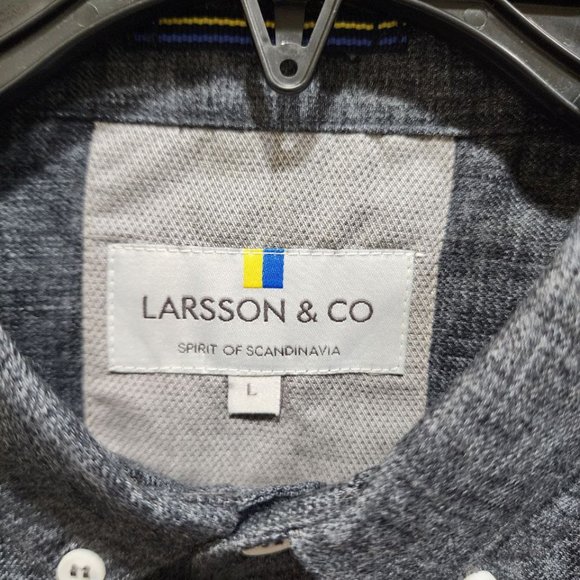 Larsson & Co Shirt Men's Size L Blue   Long Sleeve Button Down Casual - Picture 9 of 14